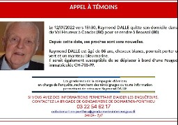Somme: appel à témoin pour la disparition d'un octogénaire à Candas