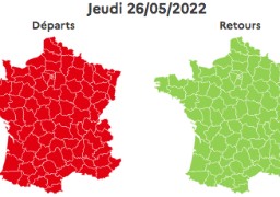 Drapeau rouge dans le sens des départs.