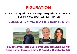 Casting: des figurants recherchés pour le prochain film de Bruno Dumont