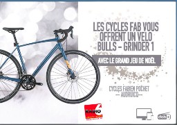 GRAND JEU NOEL - Cadeau d'exception : Gagnez votre vélo marque BULLS - Grinder 1 avec Cycles Fab : 1099€