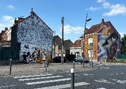 Nouvelle œuvre de street art en cours de réalisation à Petite-Synthe