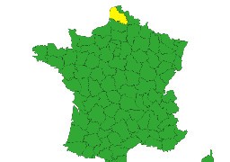Le Pas-de-Calais en vigilance jaune pour pluie-inondation.