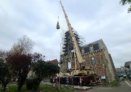 Boulogne: le clocheton de l'EHPAD Saint-Louis a été déposé, une opération impressionnante