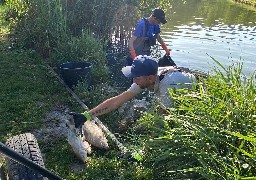 A Loon-Plage, 4 tonnes de poissons morts retirées de l'étang au Parc Galamé !