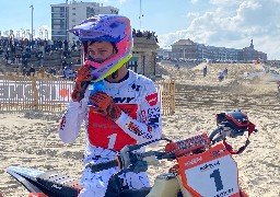Beach Cross de Berck : Tom Caneele remporte la course Junior.