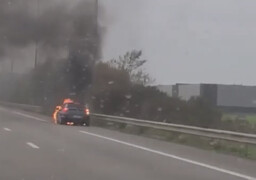 Une voiture a pris feu sur l'A16, les passagers sont indemnes