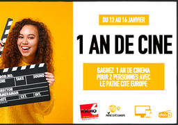 Gagnez 1 an de cinéma pour 2 personnes avec le Pathé Cité Europe