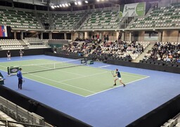 Le Portel: avant la Coupe Davis ce week-end, la France et la Slovaquie s'entraînent devant des élèves du Boulonnais