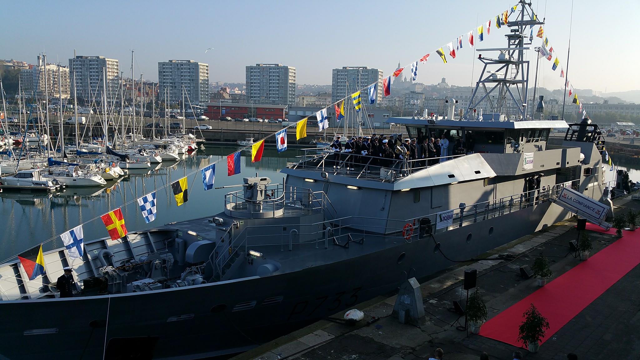 A Boulogne sur mer la SOCARENAM vient de livrer un patrouilleur à la Marine Nationale