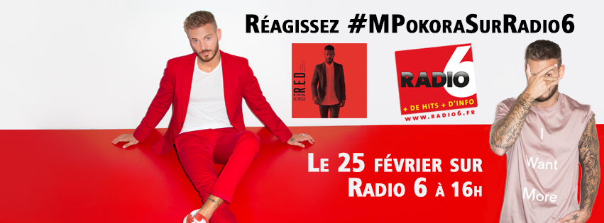 M POKORA dans les studios de RADIO 6 le 25 février entre 16h et 17h